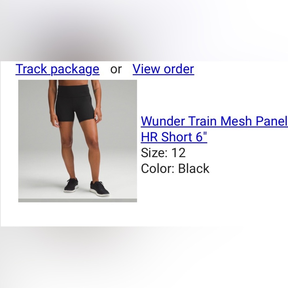 Lululemon Wunder train mesh panel 6” short